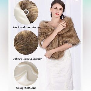 Faux fur stole/shawl-NWT. Great for winter weddings/formal events.